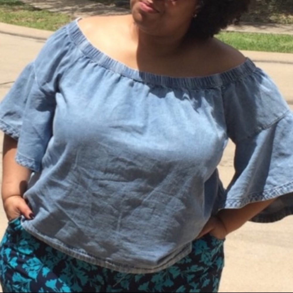 Denim Peasant Blouse